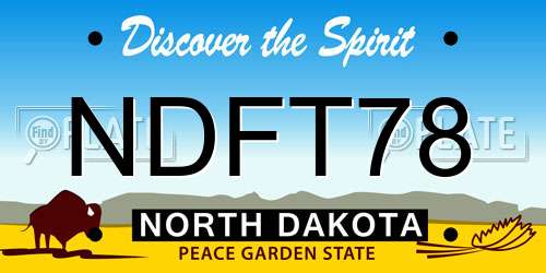 NDFT78 North Dakota License Plate