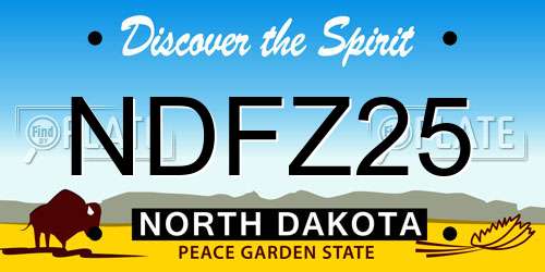 NDFZ25 North Dakota License Plate