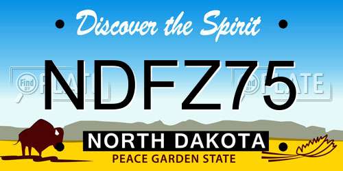 NDFZ75 North Dakota License Plate