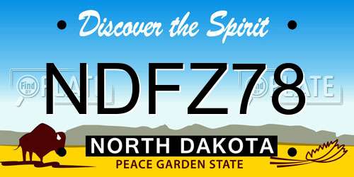 NDFZ78 North Dakota License Plate