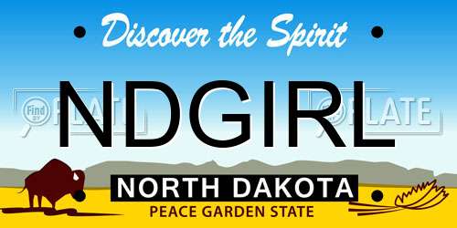 NDGIRL North Dakota License Plate