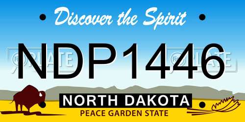 NDP1446 North Dakota License Plate