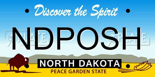 NDPOSH North Dakota License Plate
