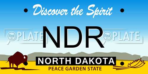 NDR North Dakota License Plate