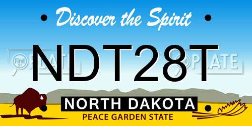 NDT28T North Dakota License Plate