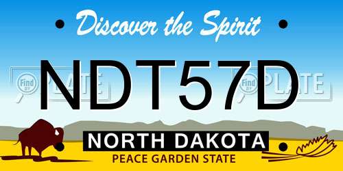 NDT57D North Dakota License Plate