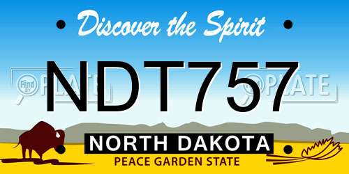 NDT757 North Dakota License Plate