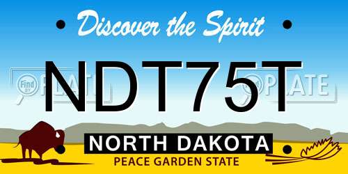 NDT75T North Dakota License Plate