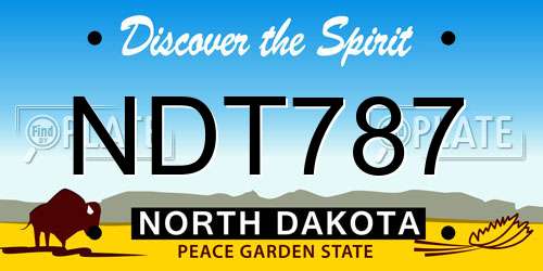 NDT787 North Dakota License Plate