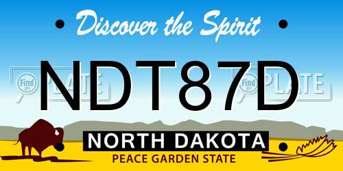 NDT87D North Dakota License Plate