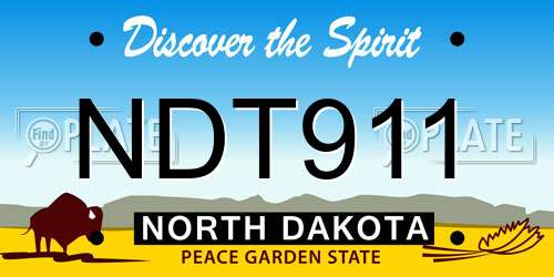 NDT911 North Dakota License Plate