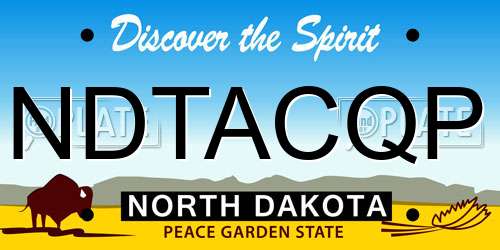 NDTACQP North Dakota License Plate