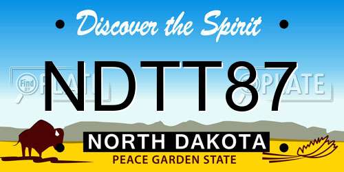 NDTT87 North Dakota License Plate