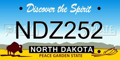 NDZ252 North Dakota License Plate