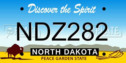NDZ282 North Dakota License Plate