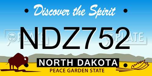 NDZ752 North Dakota License Plate
