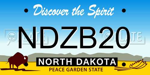 NDZB20 North Dakota License Plate