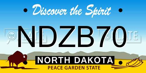 NDZB70 North Dakota License Plate