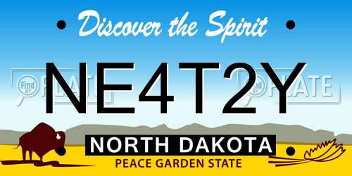 NE4T2Y North Dakota License Plate