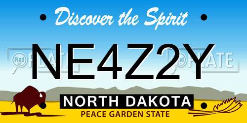 NE4Z2Y North Dakota License Plate