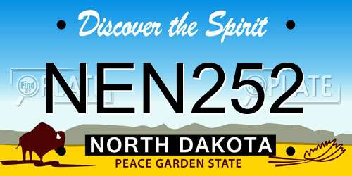 NEN252 North Dakota License Plate