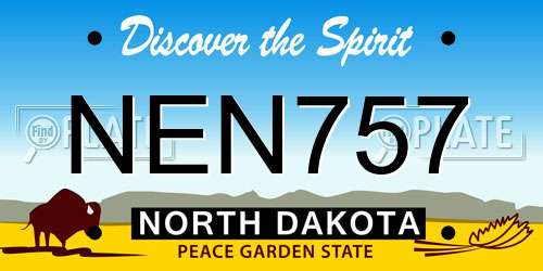 NEN757 North Dakota License Plate