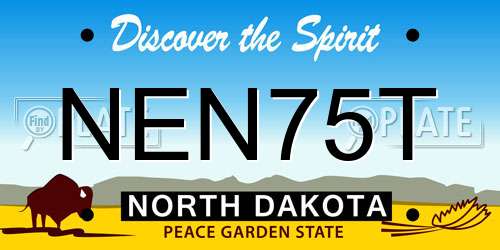 NEN75T North Dakota License Plate