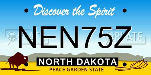 NEN75Z North Dakota License Plate