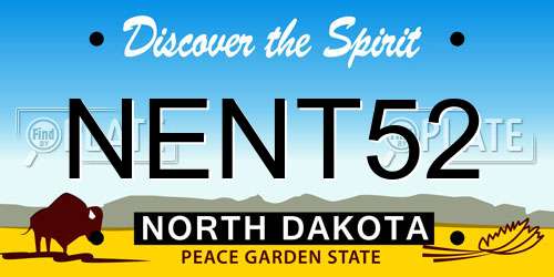 NENT52 North Dakota License Plate