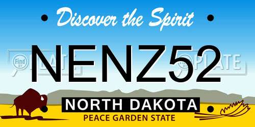 NENZ52 North Dakota License Plate