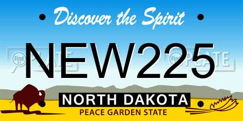 NEW225 North Dakota License Plate