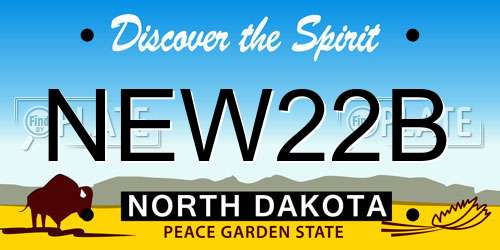 NEW22B North Dakota License Plate