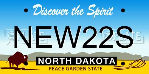 NEW22S North Dakota License Plate