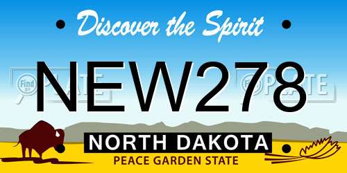 NEW278 North Dakota License Plate