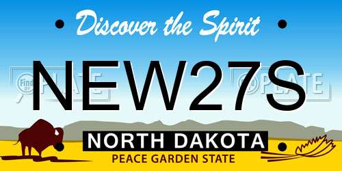 NEW27S North Dakota License Plate