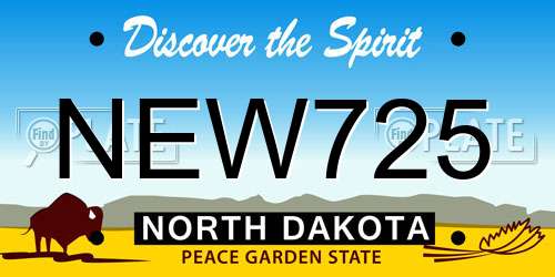 NEW725 North Dakota License Plate
