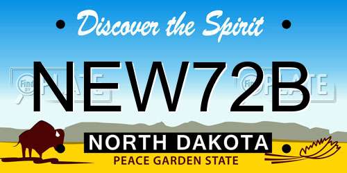 NEW72B North Dakota License Plate