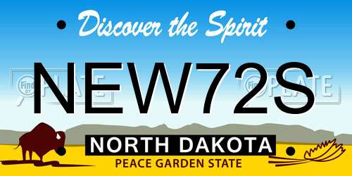 NEW72S North Dakota License Plate