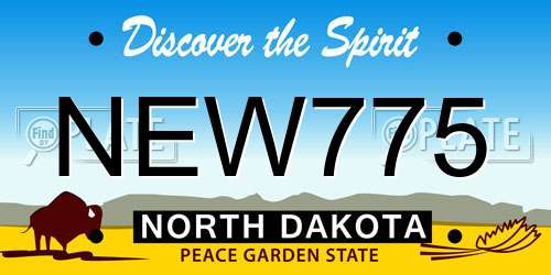 NEW775 North Dakota License Plate