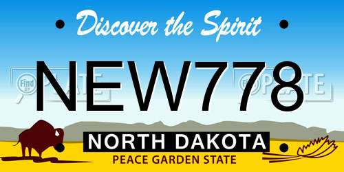 NEW778 North Dakota License Plate