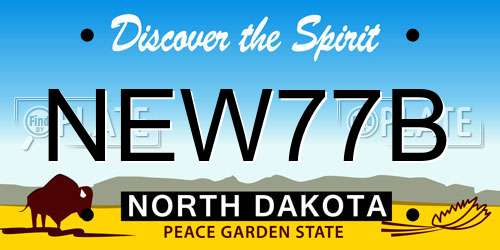 NEW77B North Dakota License Plate