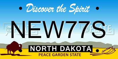 NEW77S North Dakota License Plate