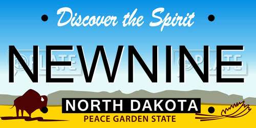 NEWNINE North Dakota License Plate