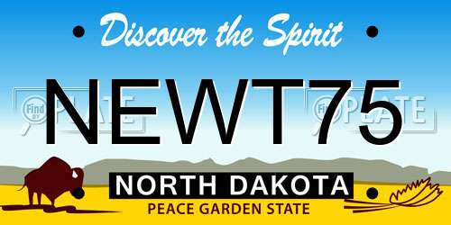 NEWT75 North Dakota License Plate