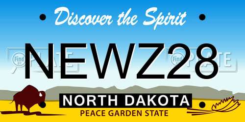 NEWZ28 North Dakota License Plate