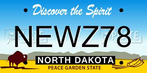 NEWZ78 North Dakota License Plate