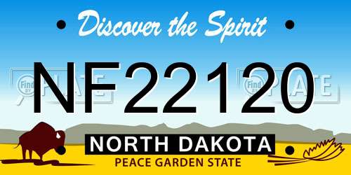 NF22120 North Dakota License Plate