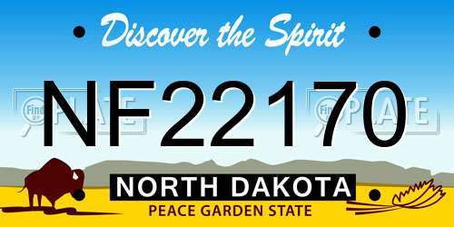 NF22170 North Dakota License Plate