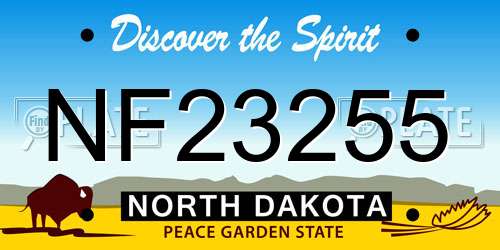 NF23255 North Dakota License Plate