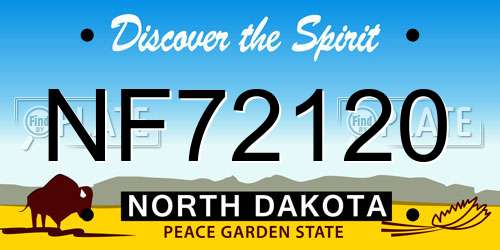 NF72120 North Dakota License Plate